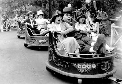 Fatty Arbuckle rides on the Whip at Luna Park in the movie Fatty at Coney Island - 1917.